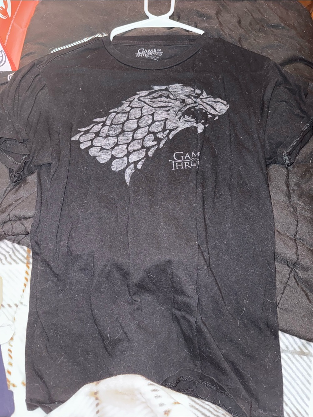 Men's Black Stark Direwolf Graphic T-Shirt